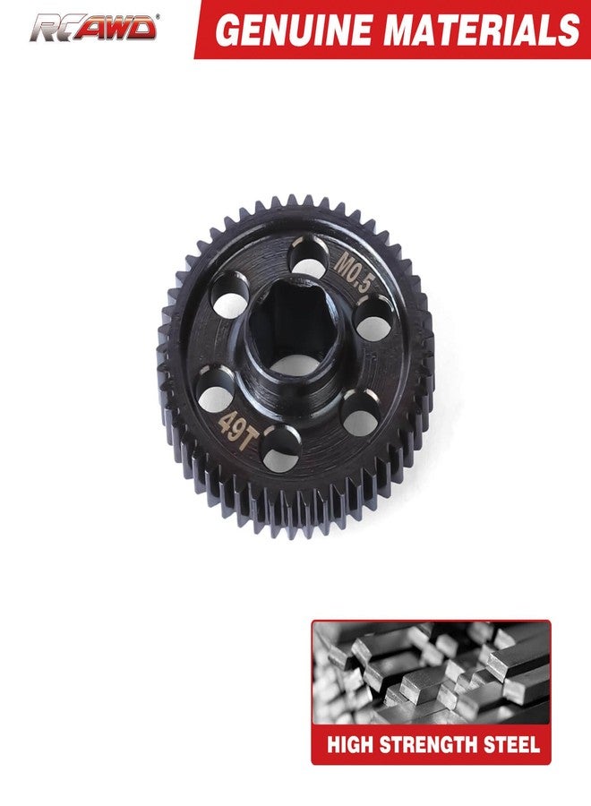 RCAWD 40CrMo 49T Spur Gear 0.5 Mod, 60% Strength Upgrade, Motor Gear for ARRMA Typhon Granite Mojave Grom & Losi n - Image 4